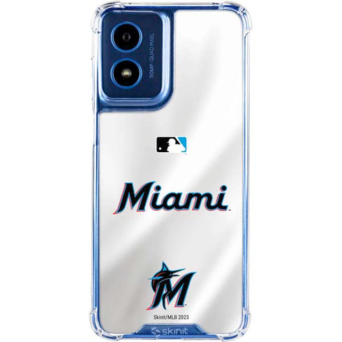MLB Miami Marlins Home Jersey Moto G 5G (2024) Clear Case